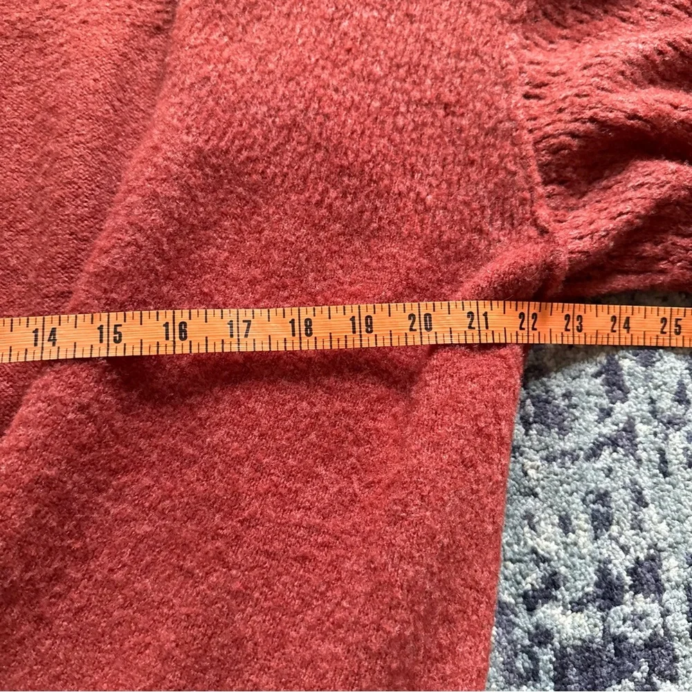 Free People Sz Small Red It’s a Wrap Crossover V-Neck Pullover Sweater Fuzzy - Picture 7 of 9